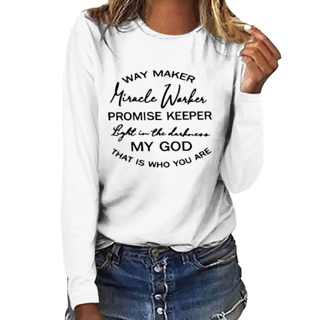 

Long Print Pullover Top T-shirt Blouse Sleeve Sweatshirt Women O-neck Women's Blouse