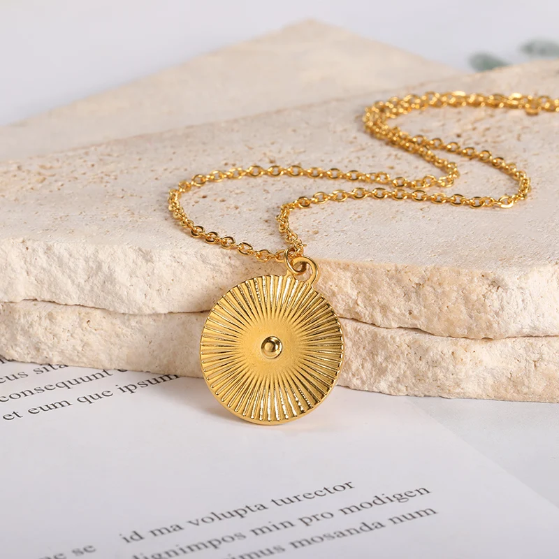Минимализм ожерелья с монетами в виде диска подвески для женщин ювелирные