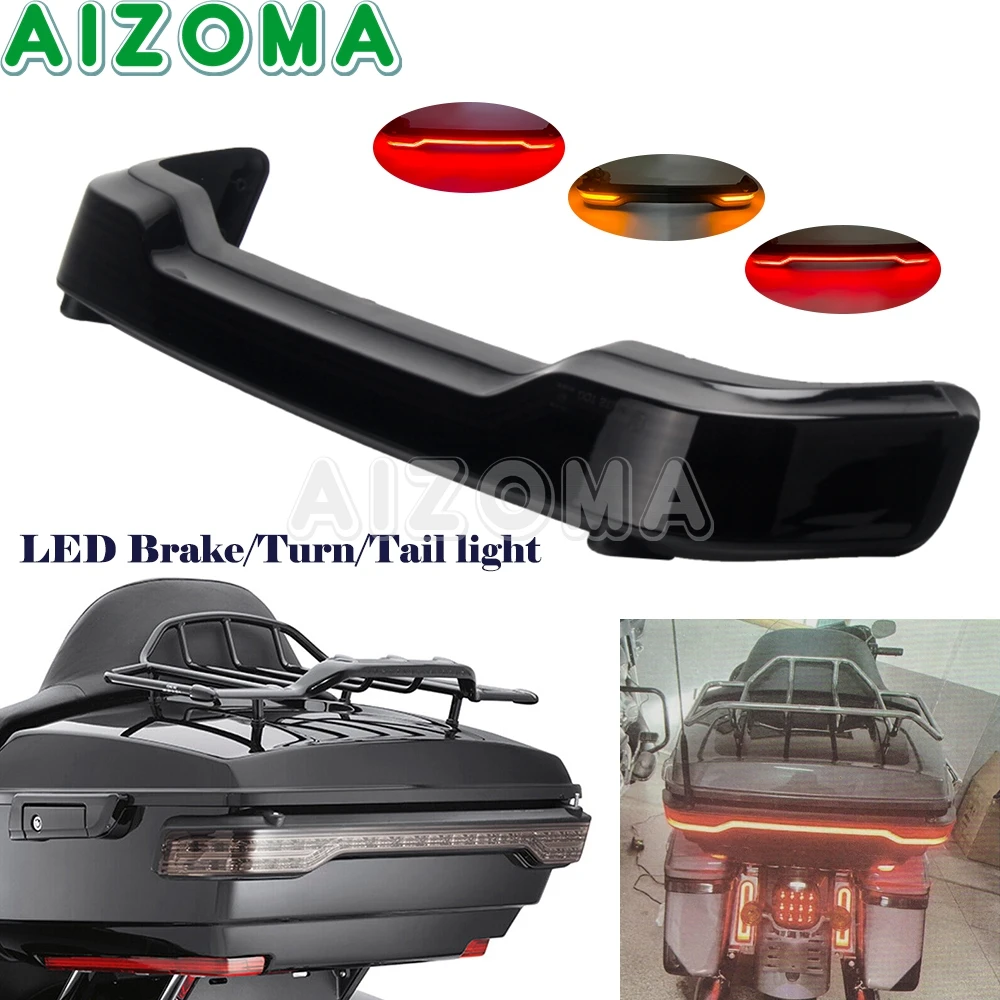 

For Harley Touring Road Tri Electra Glide Ultra Classic Limited 14-19 LED King Tour-Pak Trunk Light Tail Brake Turn Signal Lamp
