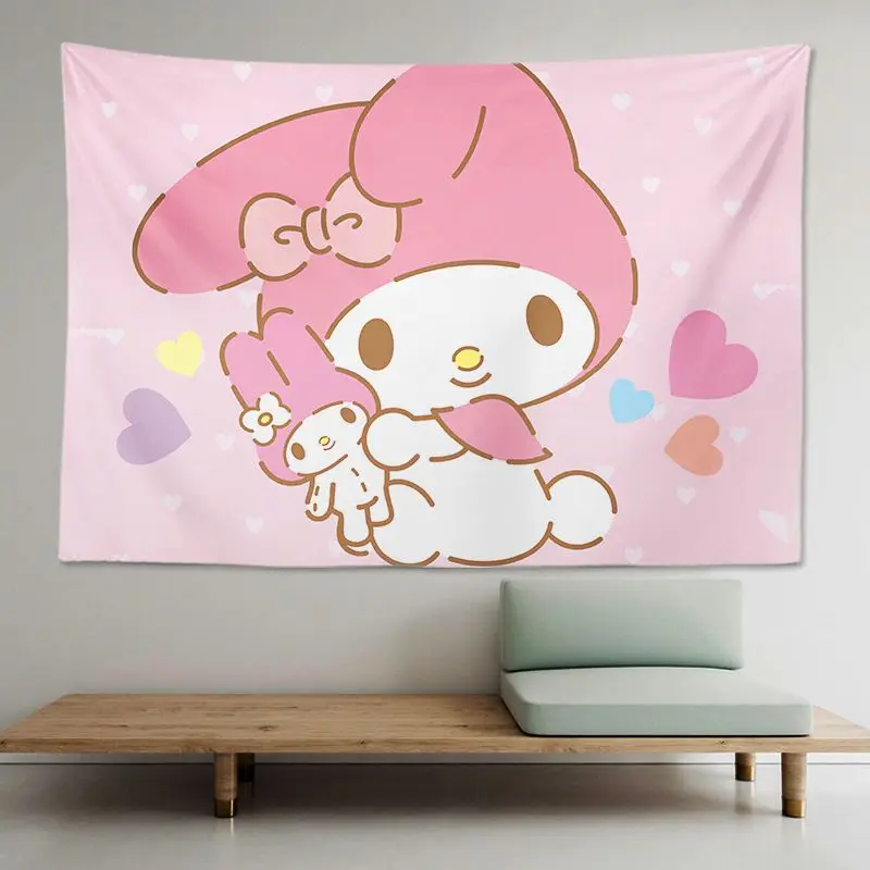 

Kawaii Sanrio My Melody Hello Kitty Kuromi подвесной тканевый фон мультфильм Крытая прикроватная Спальня Декор девочка фестиваль подарок