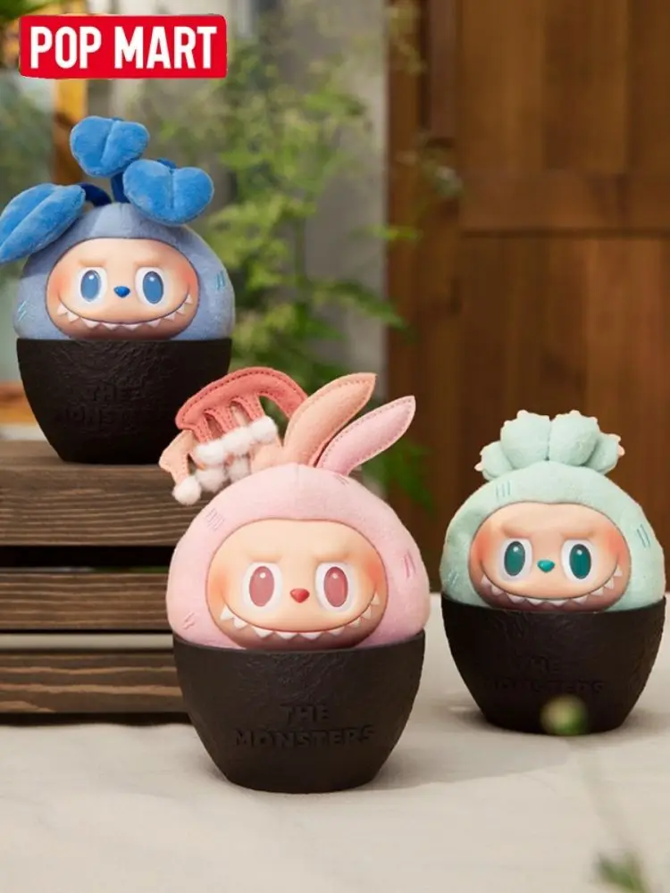 

Labubu Enamel Face Blind Box Original Popmart Plant Potted Plush Doll Bag Pendant Kawaii Action Anime Figures Toys Birthday Gift