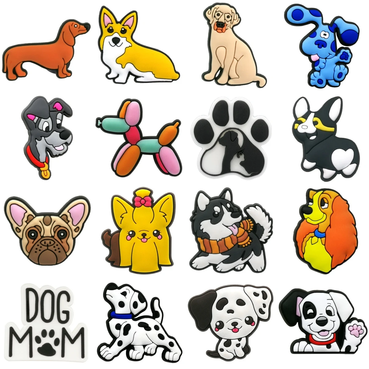 Hot Selling 16pcs Classic Cartoon Animal Gambling Shoes  Charm PVC Garden Shoe Buckle Decoration Suitable for Alligator Jibz
