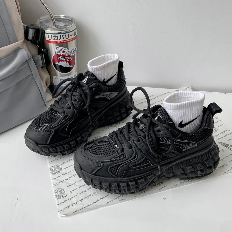 

2022 New Couple Heightening Casual Sneakers Do Old Thick-soled Dad Shoes Breathable Shoes Lace-up Sneakers Sneakers Platform
