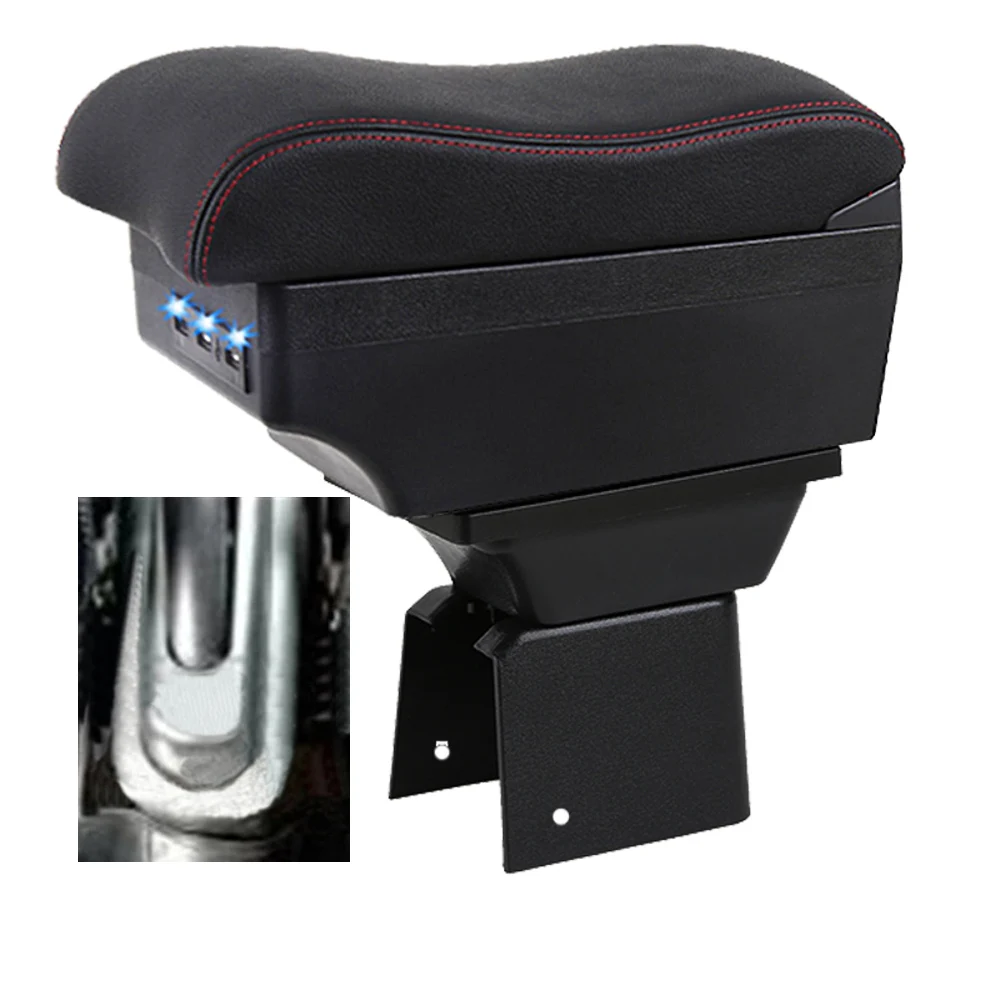 

For Ford Fusion Armrest Box USB Charging Heighten Double Layer Central Store Content Elbow Rest with Cup Holder