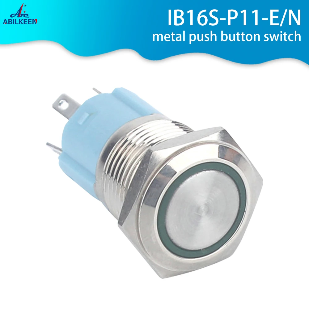 16309F Llluminated Ring Led Мгновенный 16 мм Электрический переключатель 1NO1NC Modern