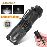 850940nm led infrared flashlight zoomable infrared night vision invisible torch light for hunting tactical weapons gun lights