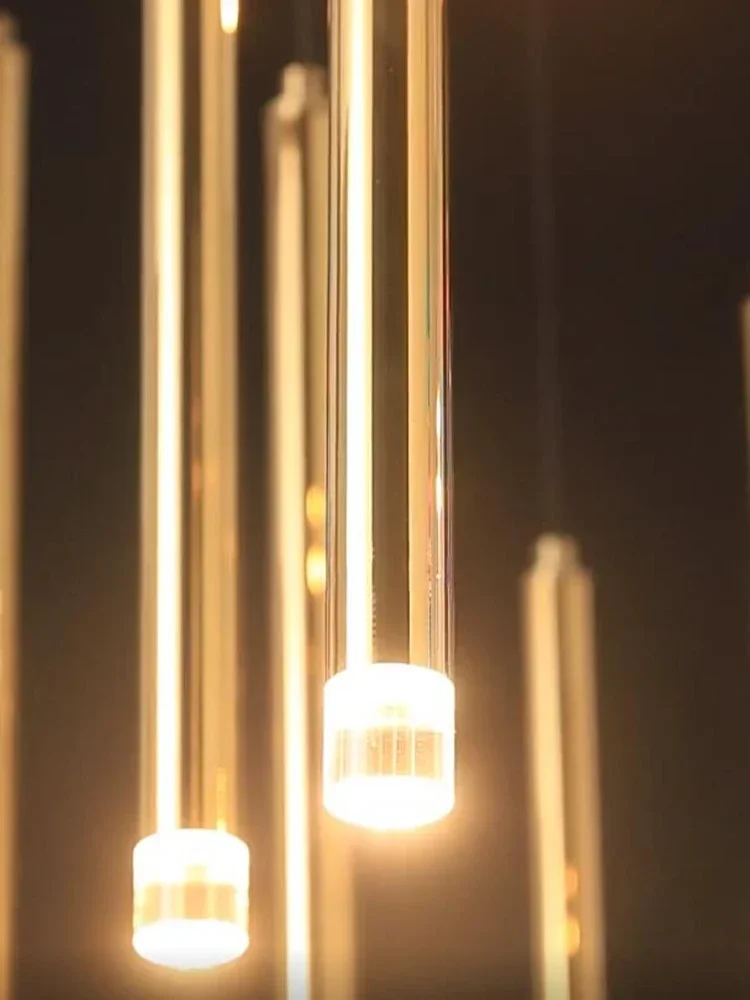 Черная подвесная люстра в виде лестницы современная роскошная лампа стиле