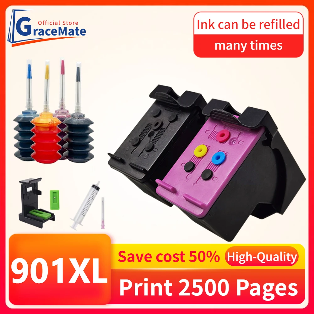 

Re-manufactured 901XL Ink Cartridge Compatible for hp901 HP 901 XL for Officejet 4500 J4500 J4540 J4550 J4580 J4600 J4640 J4680