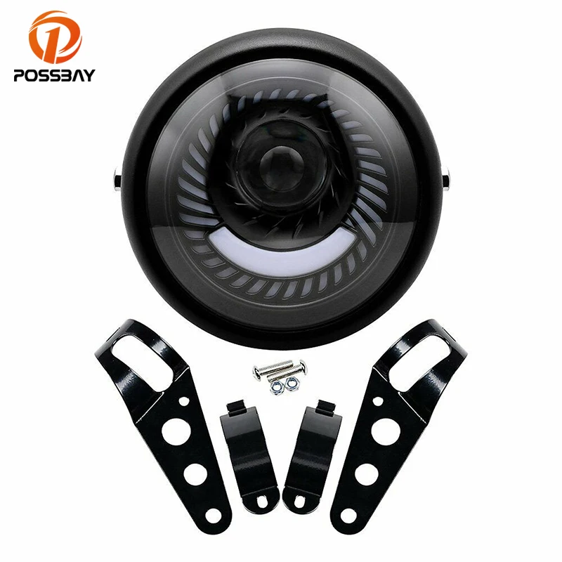 Фара мотоциклетная светодиодная круглая на спирали 6 5 дюйма |