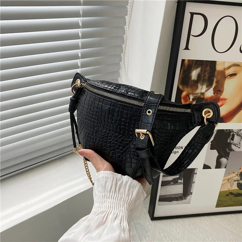 

2023 Fashion Waist Bag Women Leather Fanny Pack Female Luxury Brand Chest Bags Belt Bag Women's Quality Shoulder Crossbody Bags