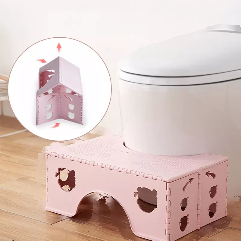 

Foldable Toilet Stool Portable PP Squatty Potty Kids 7 Inches Thickened Non-Slip Step Stool For Bathroom Accessories