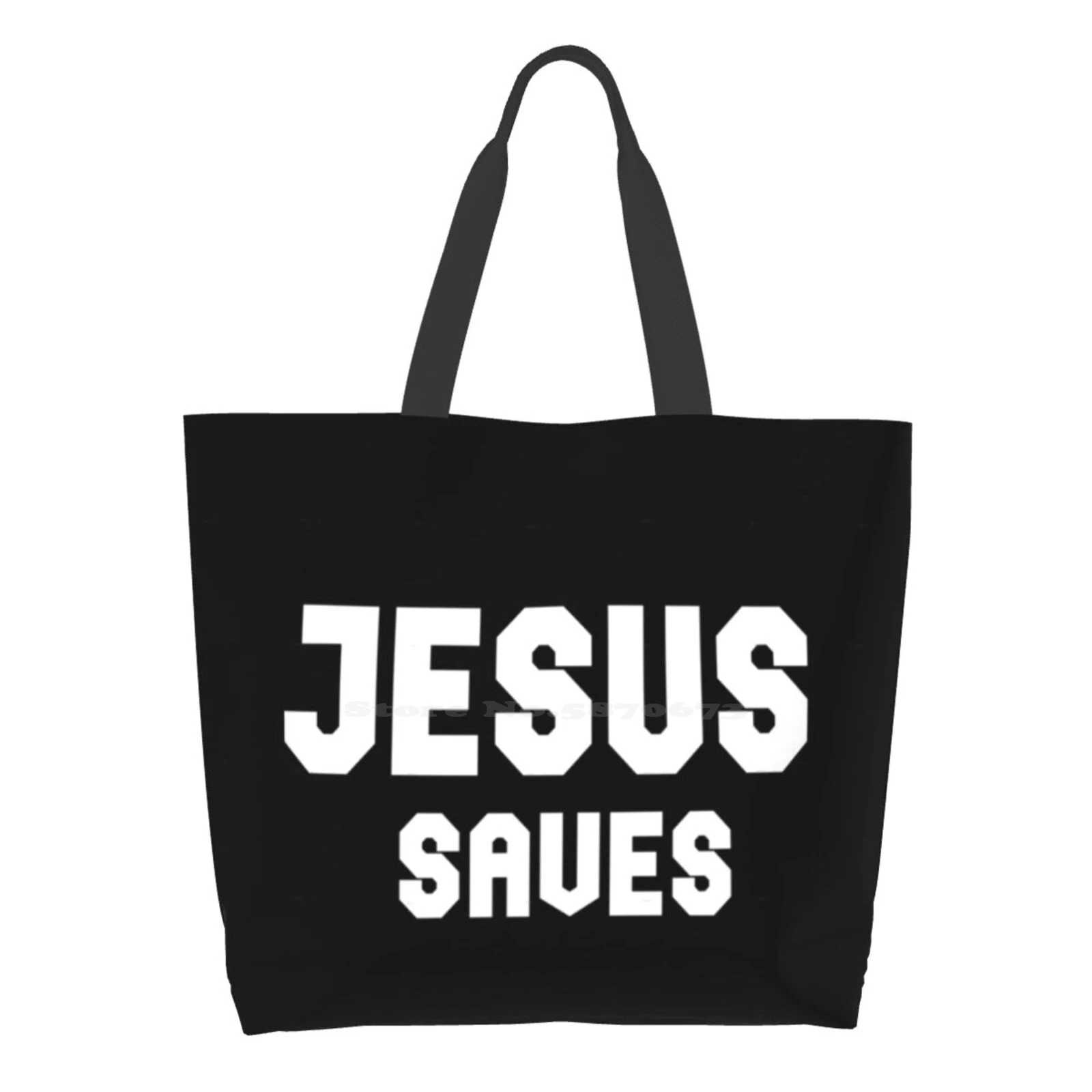 

Jesus Saves Black Face / Christian Black Face / Christian Quote Face Women Shopping Bag Girl Tote Large Size Jesus Saves