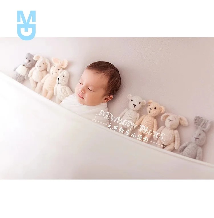 

New Baby born Photography Props Doll Studio Photo Props Baby Photo Knitted Rabbit Doll Toy
