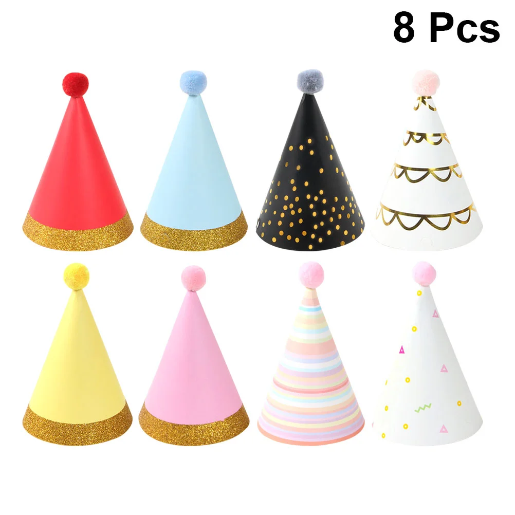 8 шт. шарик для волос остроконечная шляпа на день рождения милая праздничная с