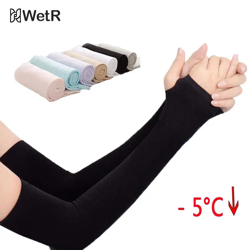 

Летние солнцезащитные перчатки для мужчин и женщин, шелковые Нескользящие митенки с манжетами для защиты от УФ-лучей, для езды на открытом воздухе