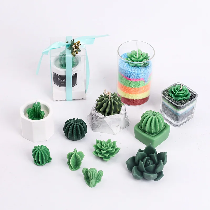 

Succulent Silicone Mold Candle Gypsum Form 3D Cute Plant Flower DIY Casting Molds for Candle Making Epoxy Resin Stone Home Decor