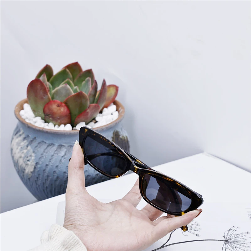 

2022 Fashion Small Frame Persoality Sunglasses Vitage Women's Transparent Tea Shade Sun Glasses Latest Popular UV400