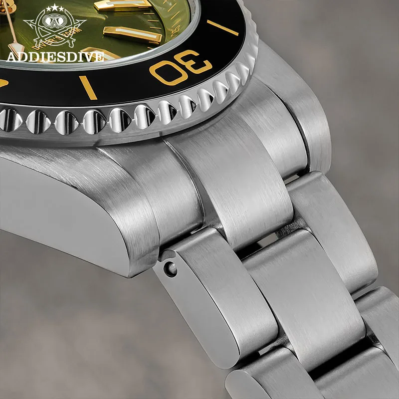 Фото ADDIESDIVE 41 мм часы для мужчин 20Bar AD2510 супер светящиеся reloj hombre relogio masculino мужские стальные водонепроницаемые кварцевые часы №4
