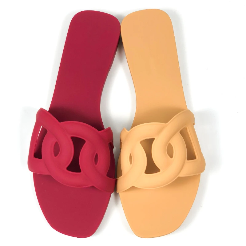 

Ladies Shoes Flat Casual Aloha Sandal Outdoor MCDV PVC Jelly Slides One Tong Ladies Flat Slippers women shoes slipper