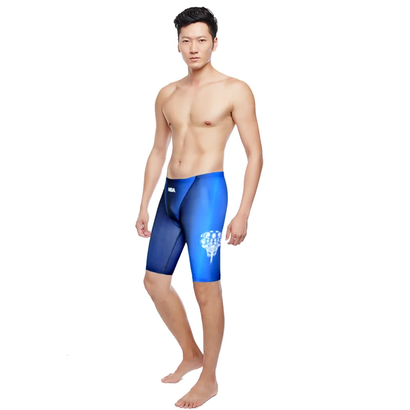 NSA Sharkskin Quick Drying Men Swimwear Brief Swimming Trunks Shorts Bathing Short Pants Boy Outdoor Waterproof Sport SwimTrunks
