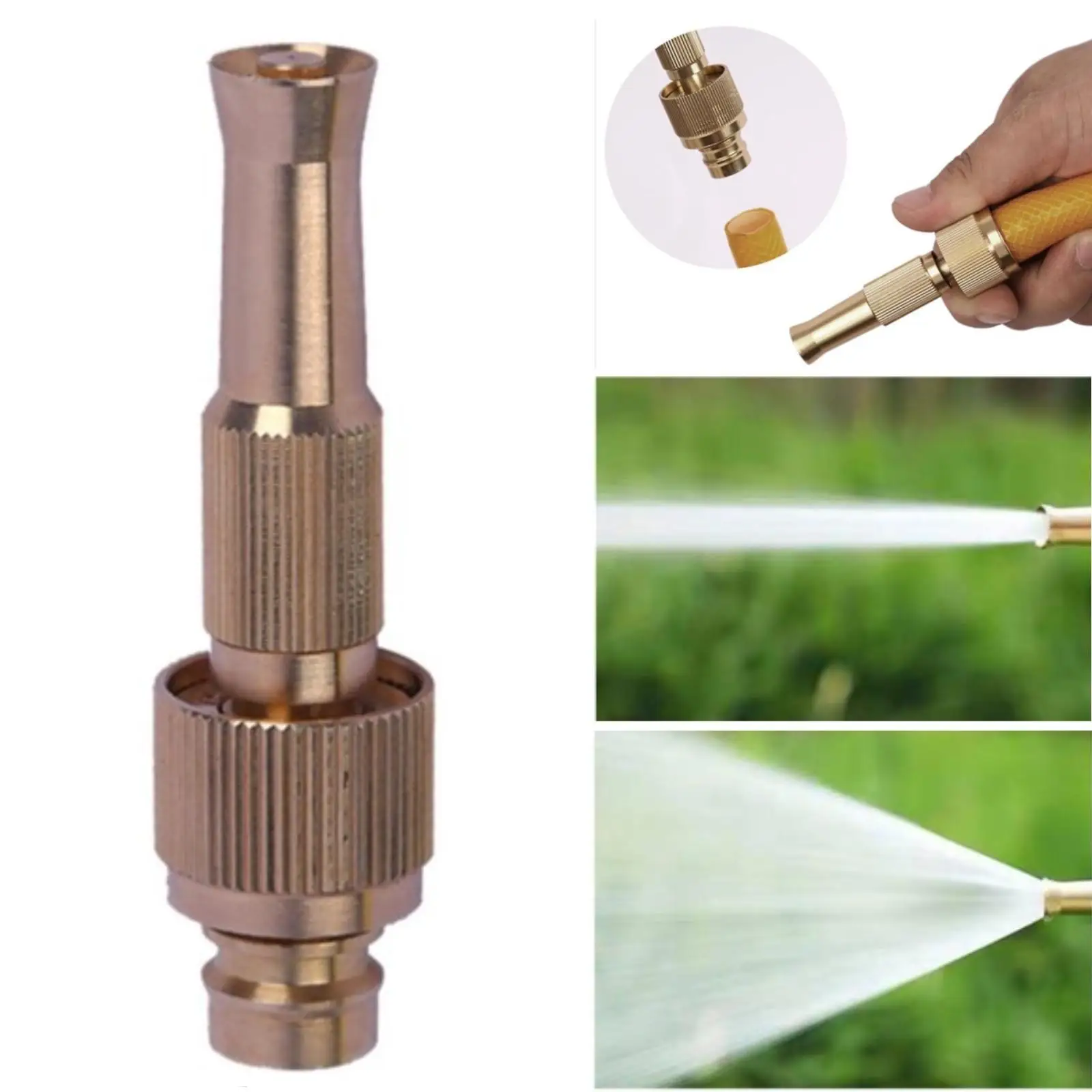 

Spray Nozzle Water Gun Brass High Pressure Direct Spray Sprinkler Quick Connector Garden Hose Adjustable Pressure Washer