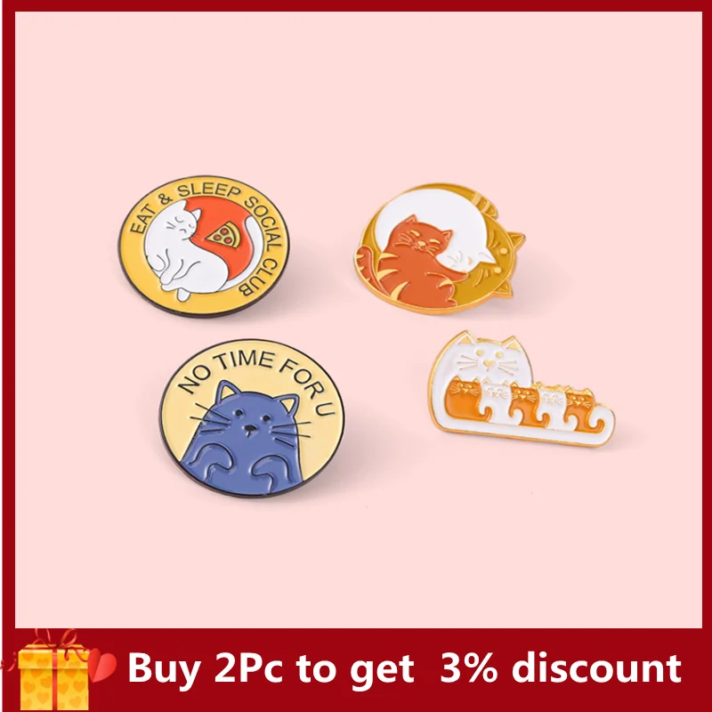 

Cat Pets Club Enamel Pins Cute Animals Bag Brooch Lapel Badge Cartoon Jewelry Gift For Kids Friends