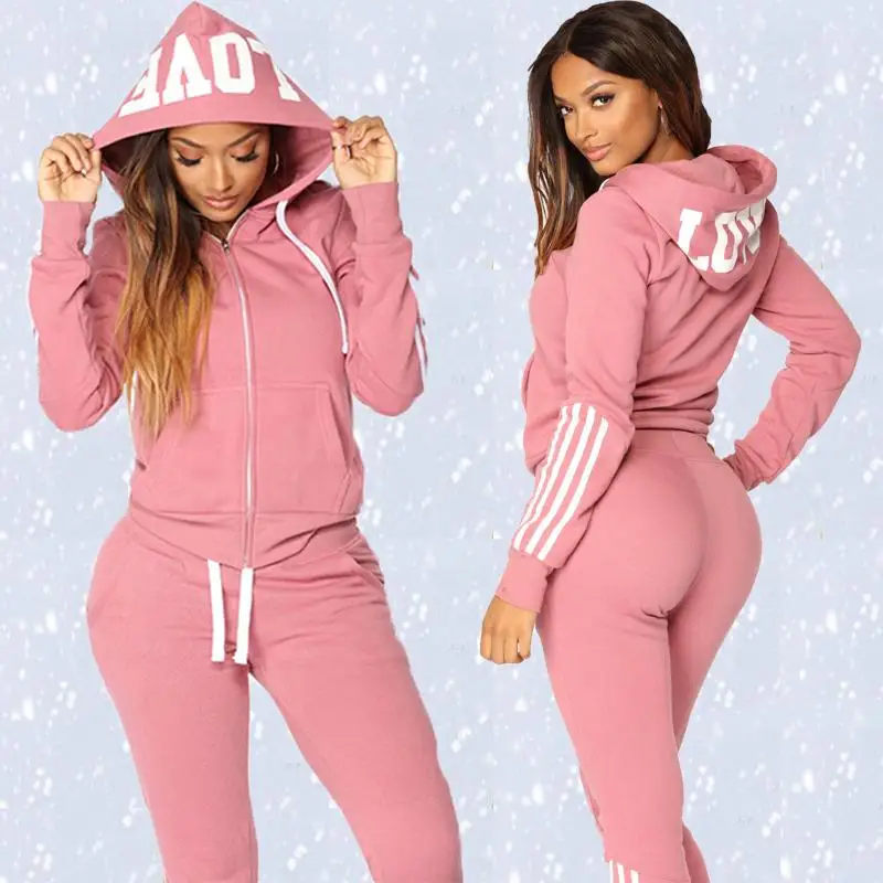 

New Women's Hot Long-sleeved Sweater Trousers 2PCS Sportswear Tracksuits Fashion Hooded Joggers Sports Sets Body Hoodie Suit