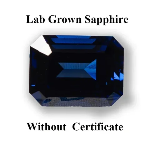 Лабораторный сапфир изумрудной формы, королевский синий, CHAOPAIZHIWU