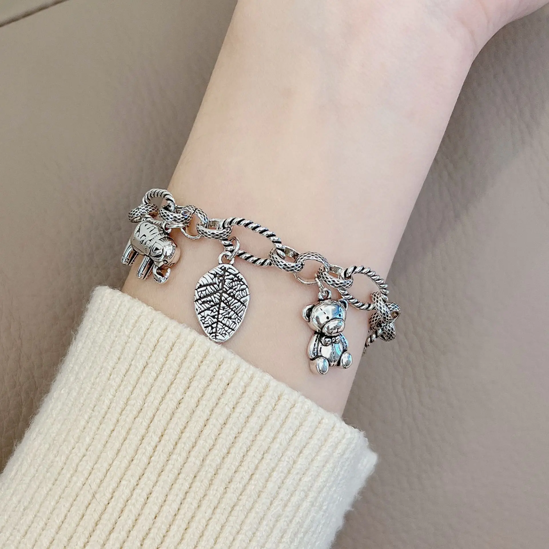 ROPUHOV 2022 Милая крутая подвеска в виде слона с листьями летняя универсальная