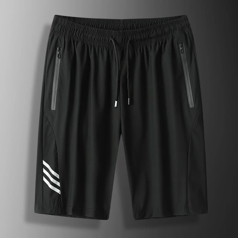 

Мужские летние ледяные шелковые повседневные тренировочные капри для фитнеса уличные спортивные брюки для бега быстросохнущие эластичные шорты большого размера