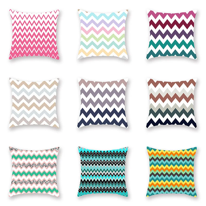 

Pillowcase Geometric Plaid Wave Luxury Printed Square Personalized Can Be Customized