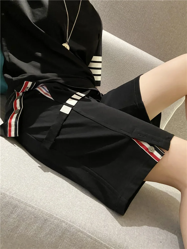 

TB New Traf Korean Style Version Summer Women's Casual Pants Retro Casual Five-point Pants Y2k Pants Women's Pants Summer 2022