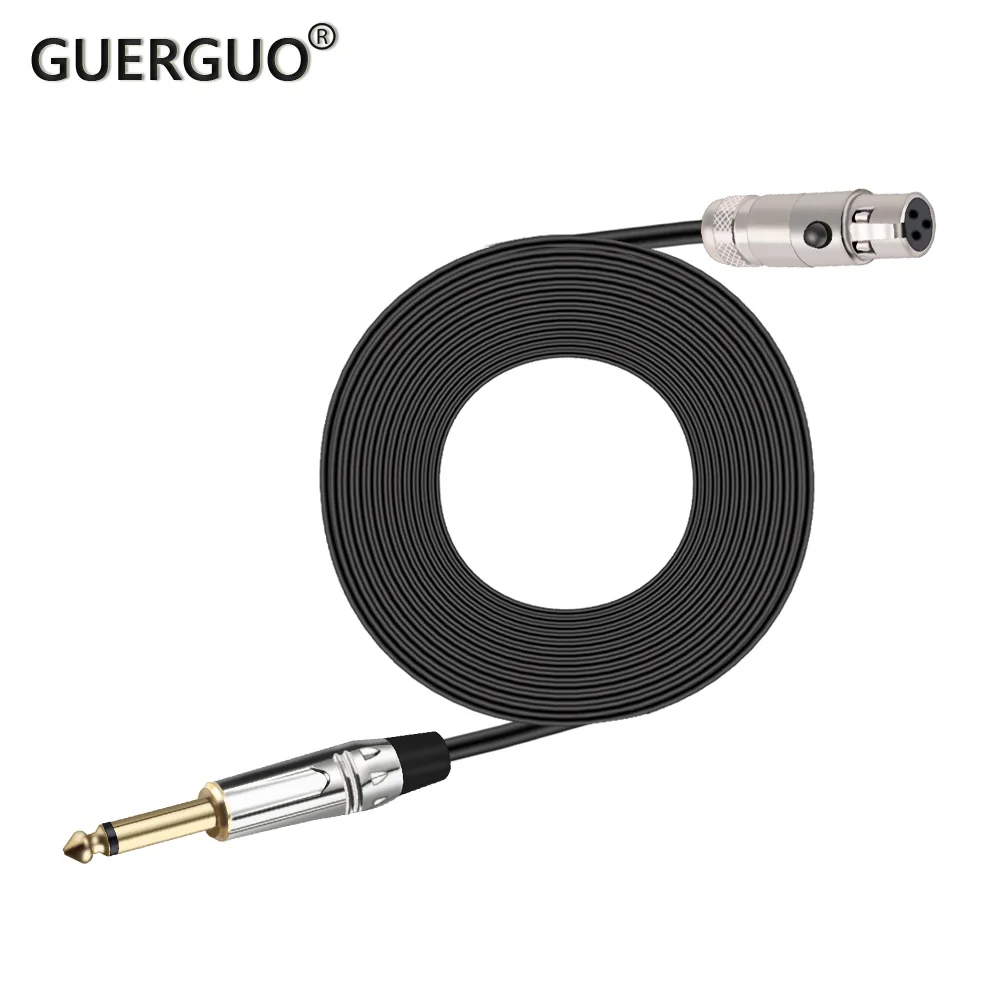 

Позолоченный 3Pin XLR разъем мама до 6,35 мм углеродное волокно моно папа Аудио Микрофон Разъем микрофон для кабеля прямой пайки