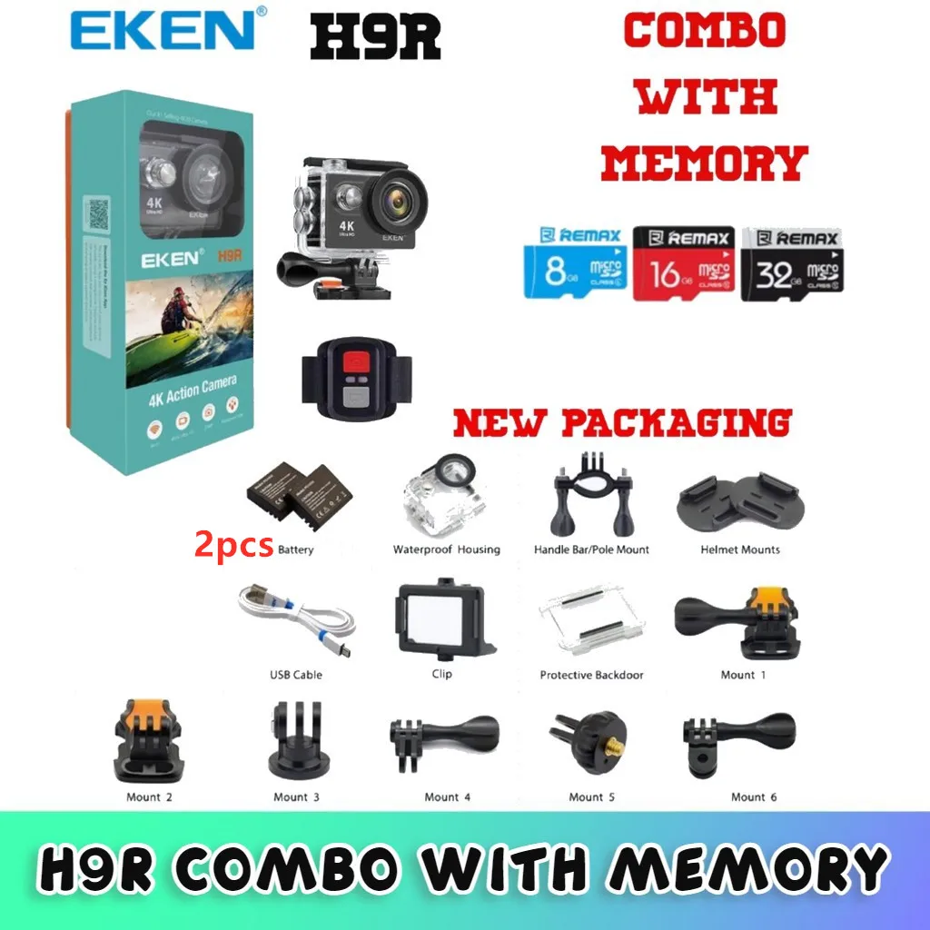 

2 шт. батарея EKEN H9R Ultra HD 4K Водонепроницаемая Экшн-камера