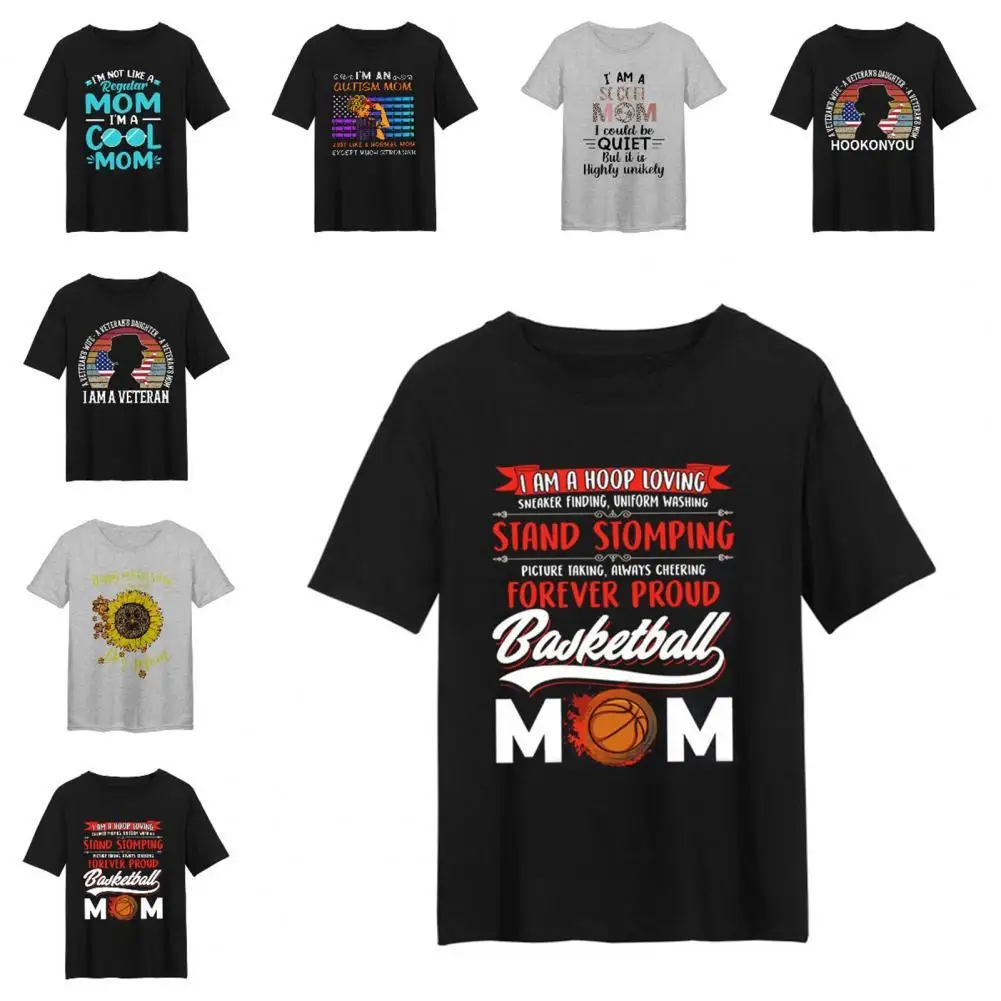 

Highly Absorbent No Odor English Letter Print Tops Women Apparel for Student