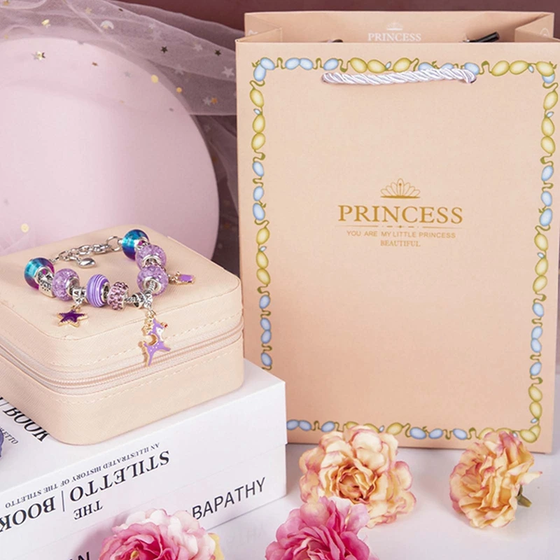 DIY Beaded Bracelet Set With Storage Box Christmas Gift Acrylic Large Hole Beads Girls Bracelet Handmade Diy Jewelry Making Kit