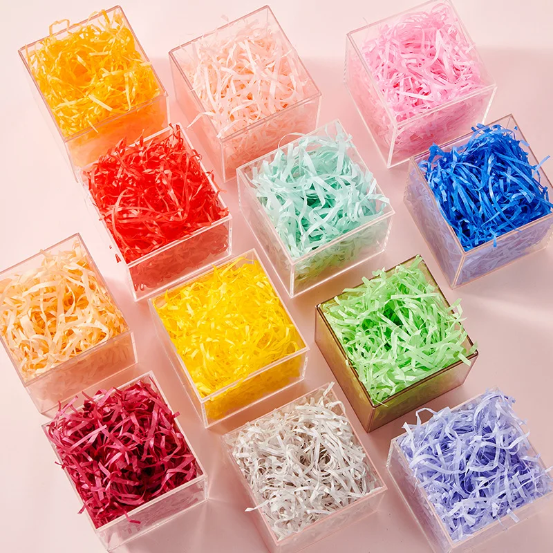 

10/20/50/100g Raffia Shredded Paper Colorful Gift Box Filling Material Decor DIY for Wedding Marriage Decoration Accessories