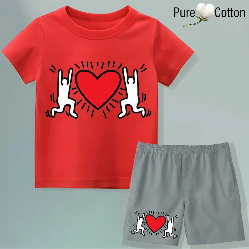 Детский Летний Комплект С Топом Короткими Рукавами И Шортами. Спортивный Пуловер