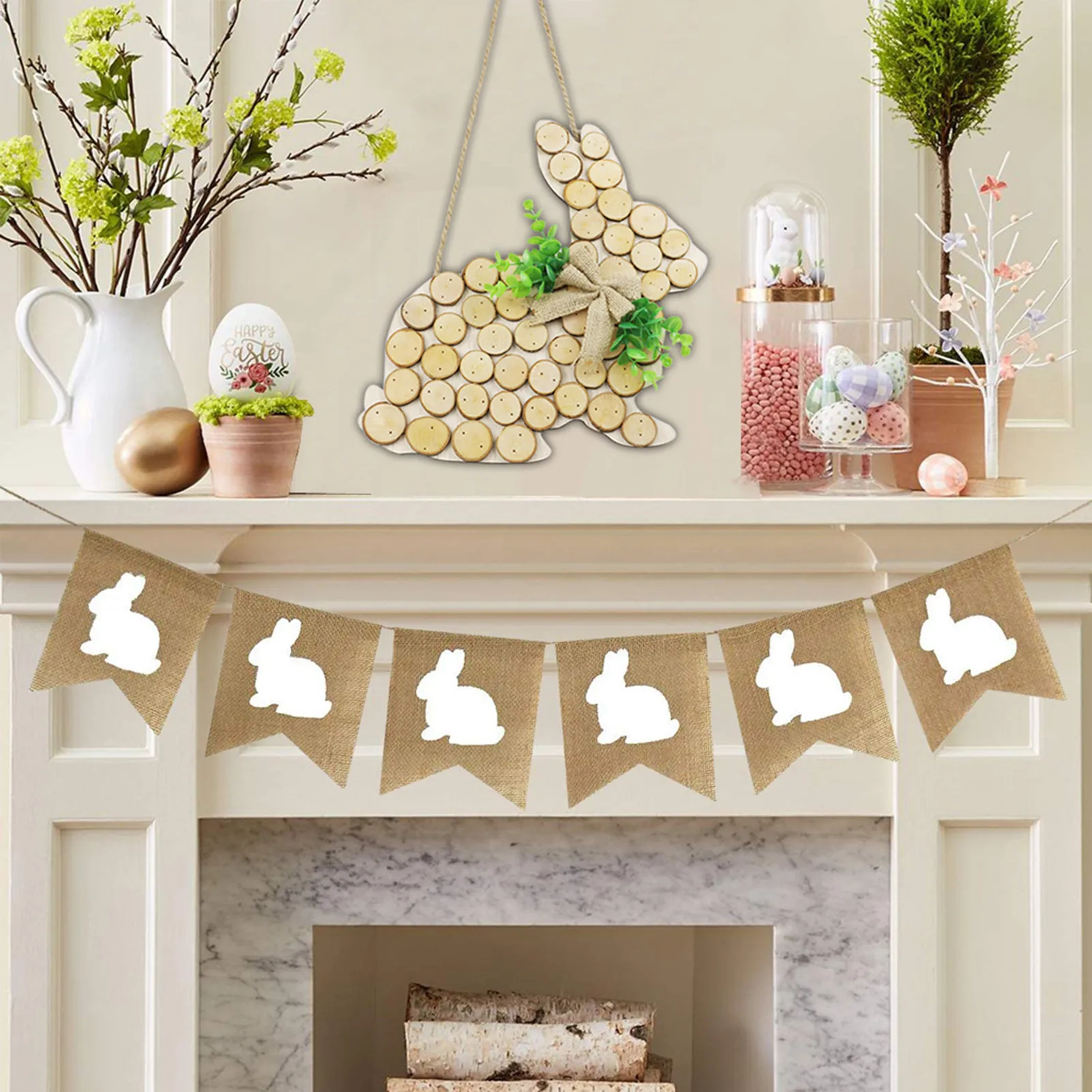 

Easter Door Hangings Bunny And Bird Shapes Hangings Outdoor Easter Bunny Party Decor Front Door Bunny Hangings Decoration