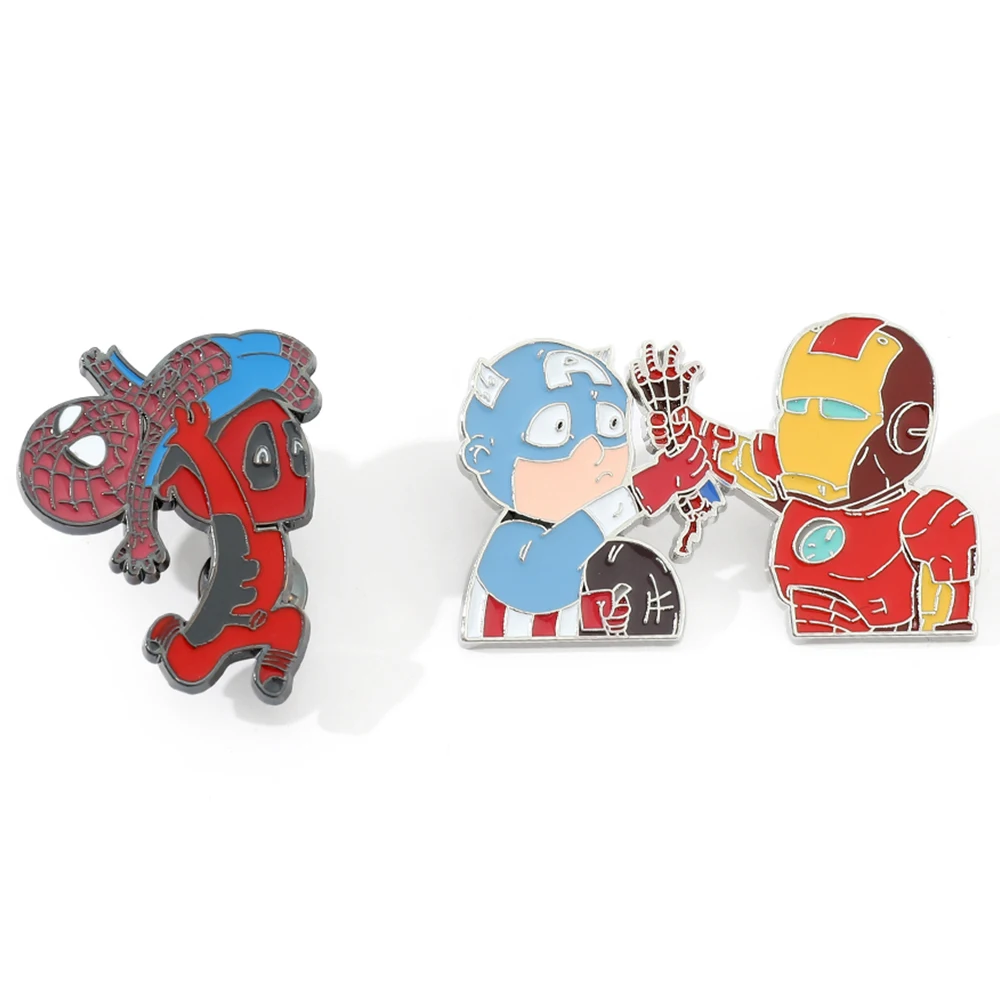 

Marvel Superhero Badge The Avengers Iron Man Spiderman Enamel Brooch Jewelry for Backpack Clothings Lapel Pins Accessories