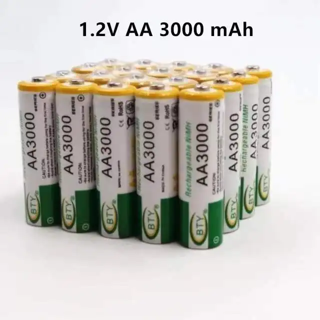 

AA battery 3000mAh 1.2 V Rechargeable Battery AA 3000mAh NI-MH 1.2V Rechargeable 2A Baterias 3000+Free shipping