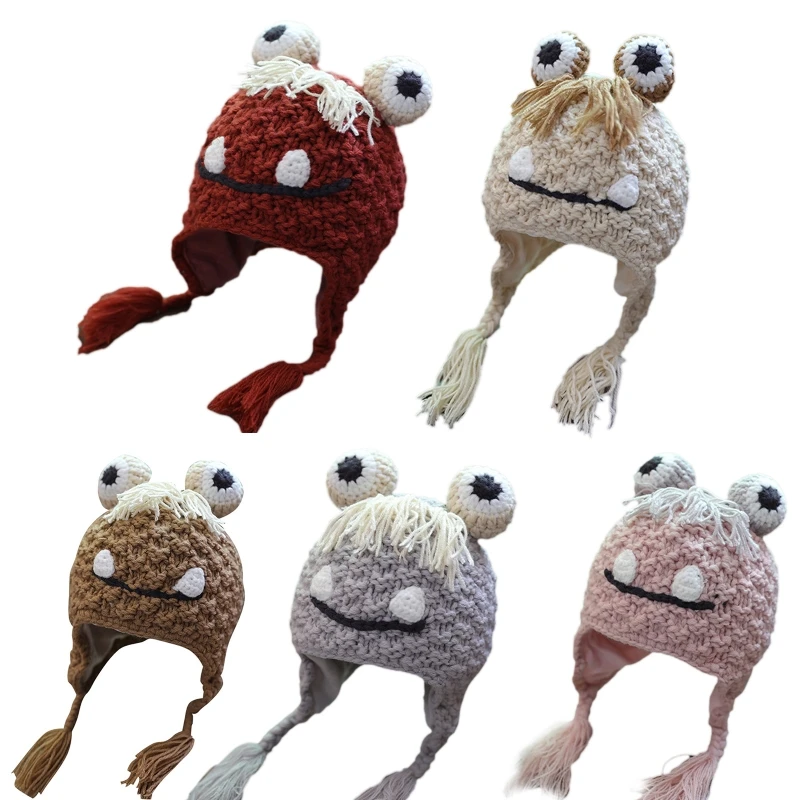 

Winter Hat for FROG Shape Knitted Hat Woolen Hat for 5 Months-5 Years Old