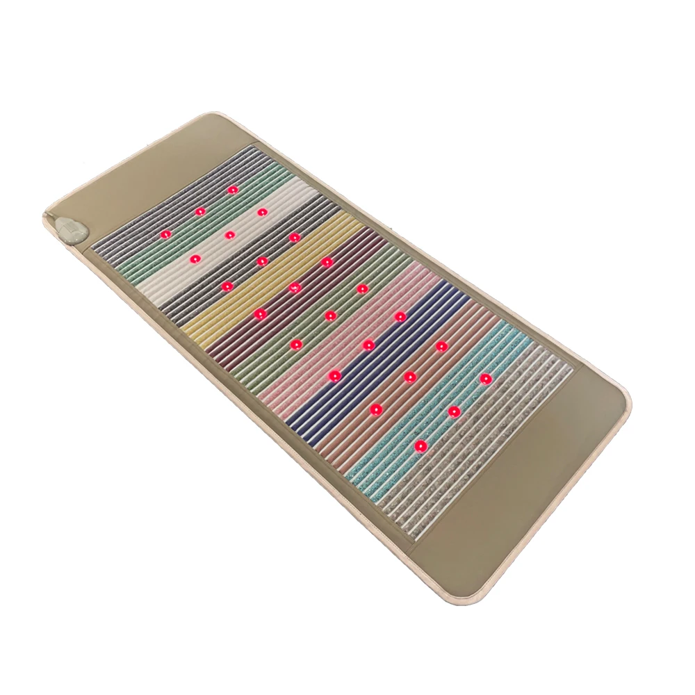 

50*150cm Far Infrared Therapy Heating Negative Ion Massage Mat 24 Gem Photon Therapy Rainbow Mattress Amethyst