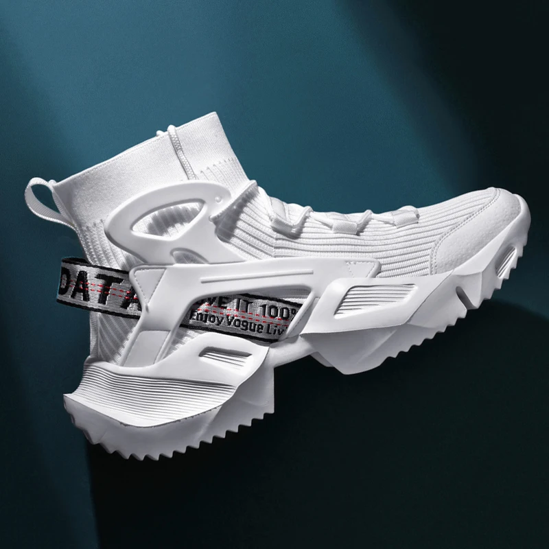 SENAGE Quality Sneakers Men's Socks Shoes Outdoor Sports Running Shoes Summer Mesh Breathable Leisure Elastic Light Flying Shoes