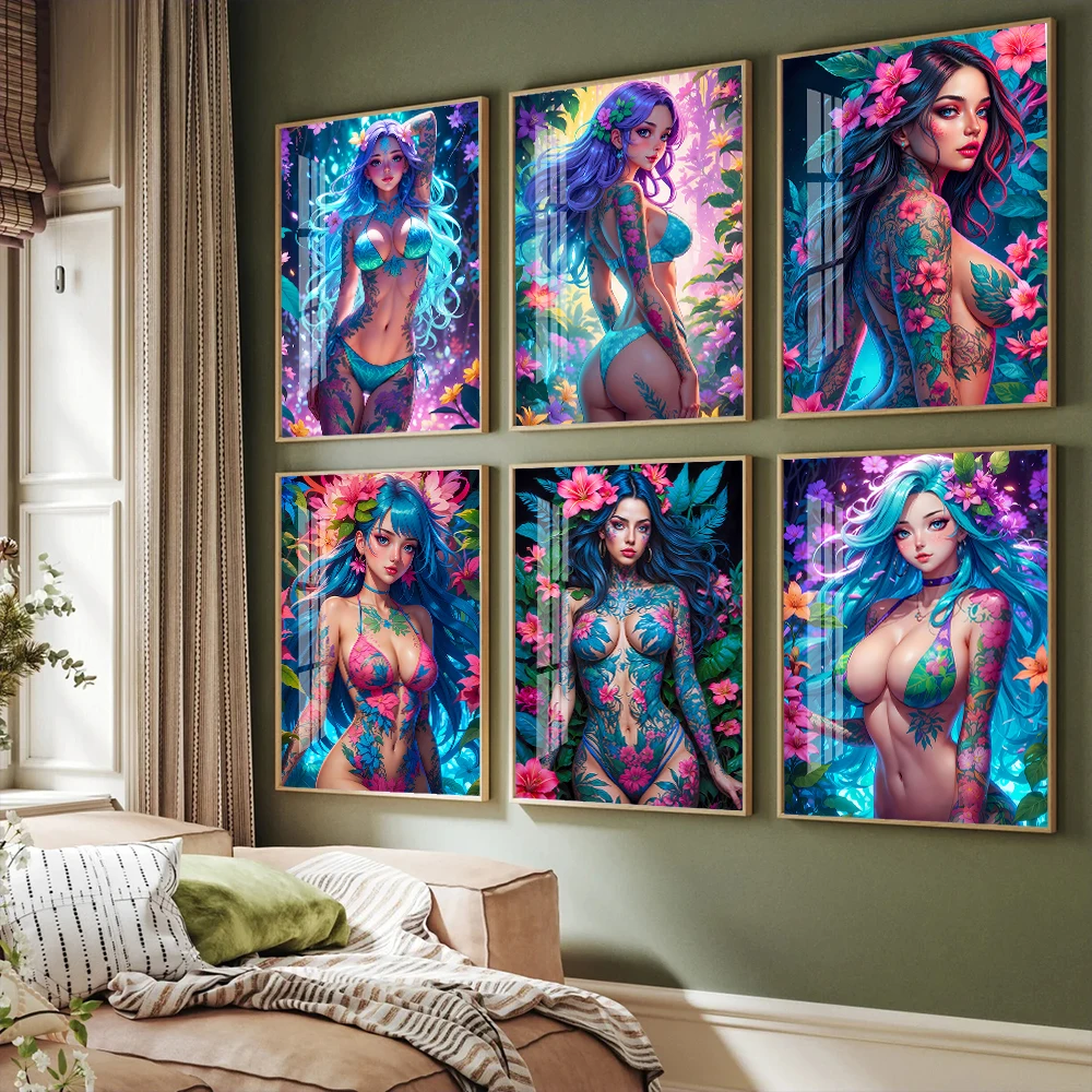 6 Упаковок Эротический Цветочный Постер Аниме Для Девочек Секс-прикрытие