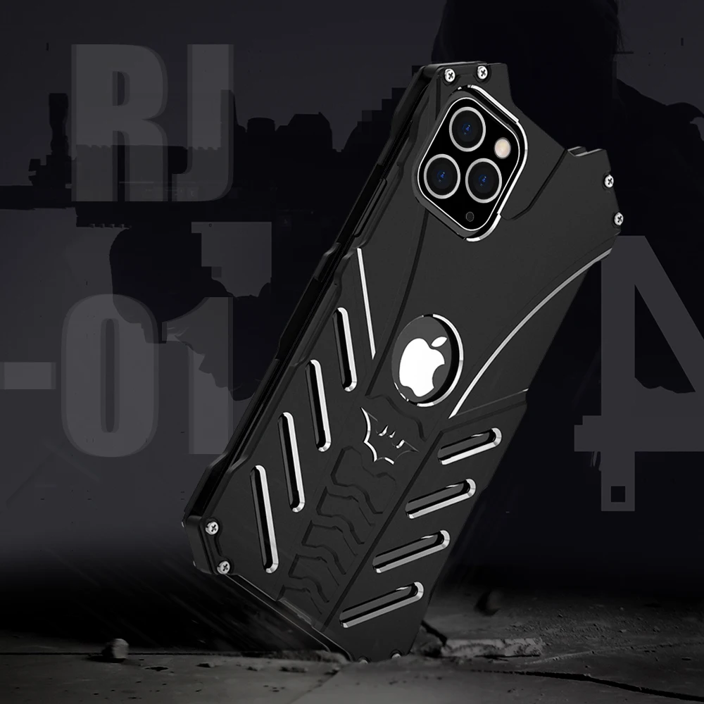 R-just Style Protection Case For Iphone 13 12 11 Pro Xs Max Mini Metal Aluminum Shell Hybrid Cases For Iphone X Xr Se 2020 8 7