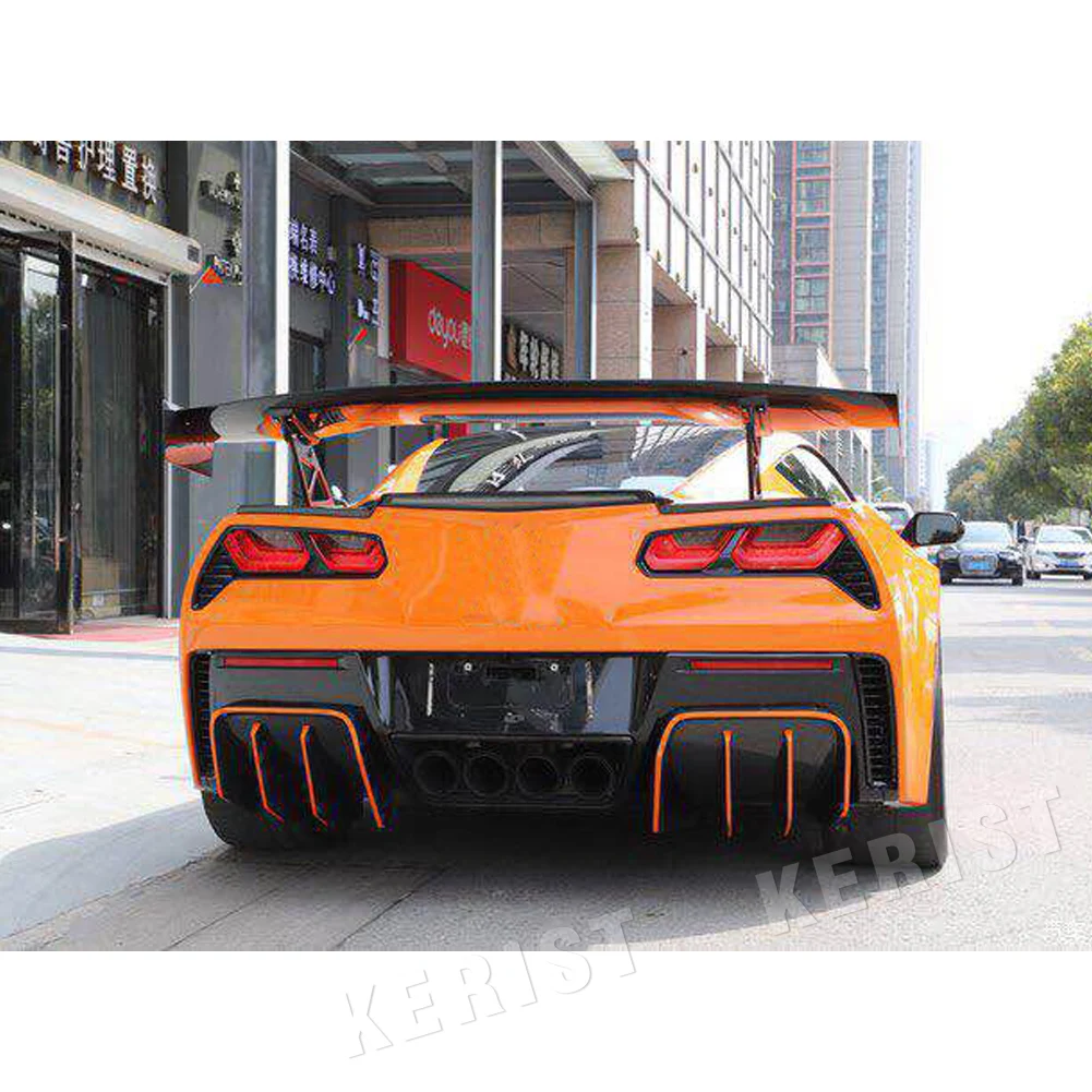 Диффузор из углеродного волокна в стиле BKSS задние 2 шт. подходит для 2014-2019 Corvette C7