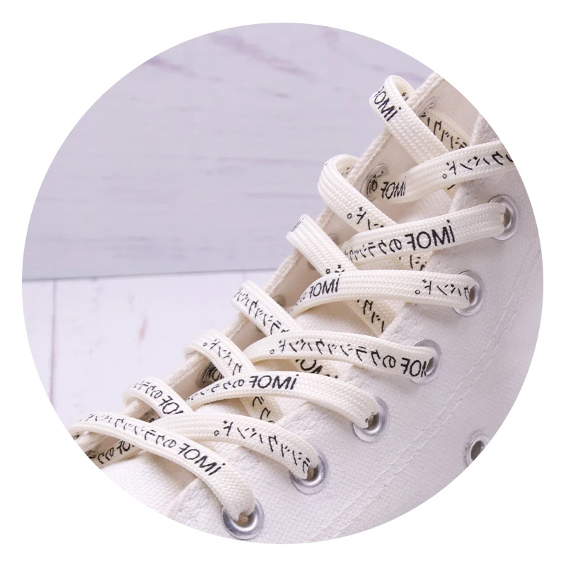 

7MM Nice Shoelaces Canvas Sneaker Boots Shoe Accessories Ropes For Men Women Custom Bulk Order Katakana