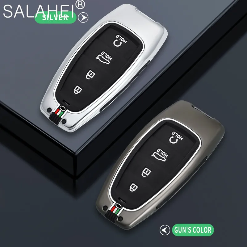 

Zinc Alloy Silica Gel Car Key Shell For Hyundai Solaris Sonata Tucson New Grand 2021 2022 Luminous Protective Cover Accessories