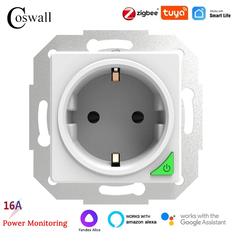 

Coswall S-01OG Белая умная розетка с PD 20Вт Type-C и двойным USB зарядным устройством